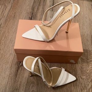 White snake pointy toe heels from Simmi London.